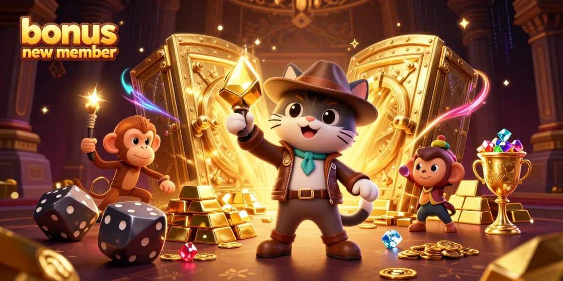 Engage with bonus new member rewards while exploring vibrant casino treasures in 3D.