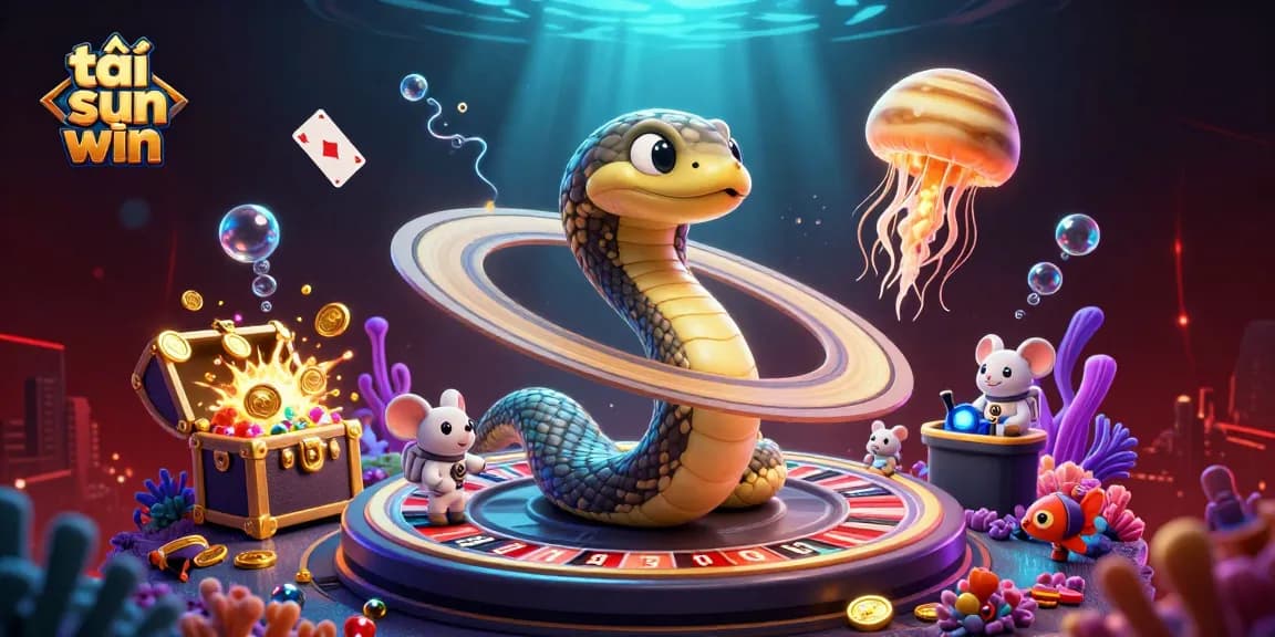 Bet and play with thrill in tải sun win featuring a cosmic roulette scene and underwater treasures.