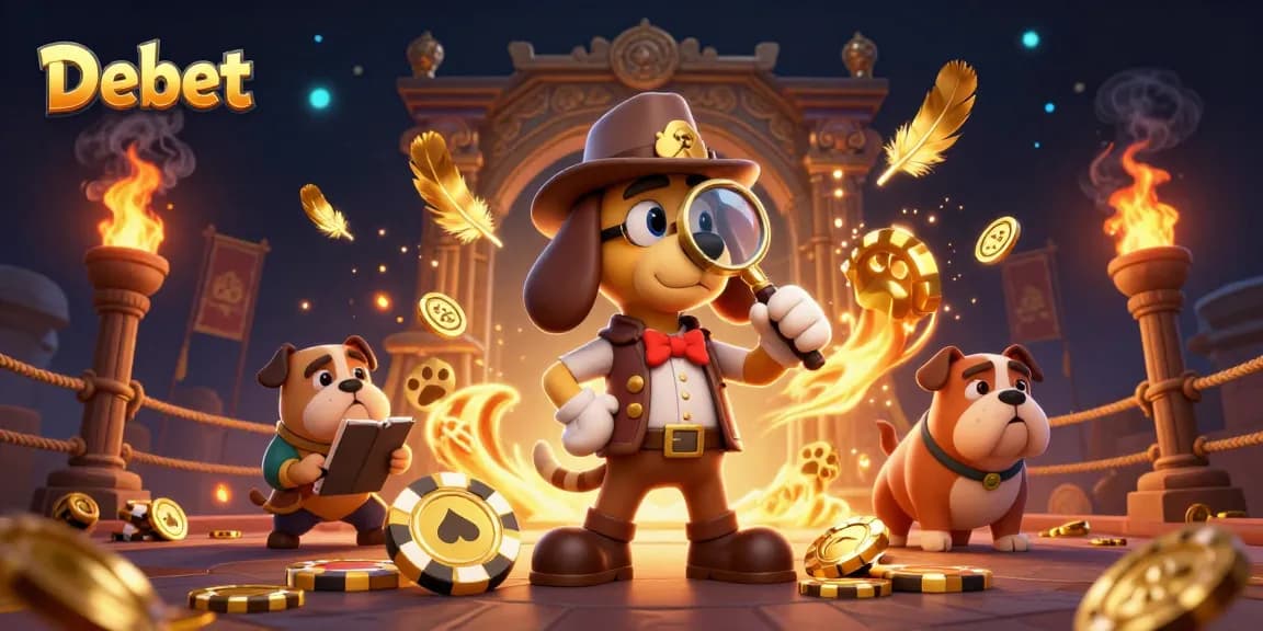 Join Debet's thrilling action as a detective dog uncovers golden chips and treasures.