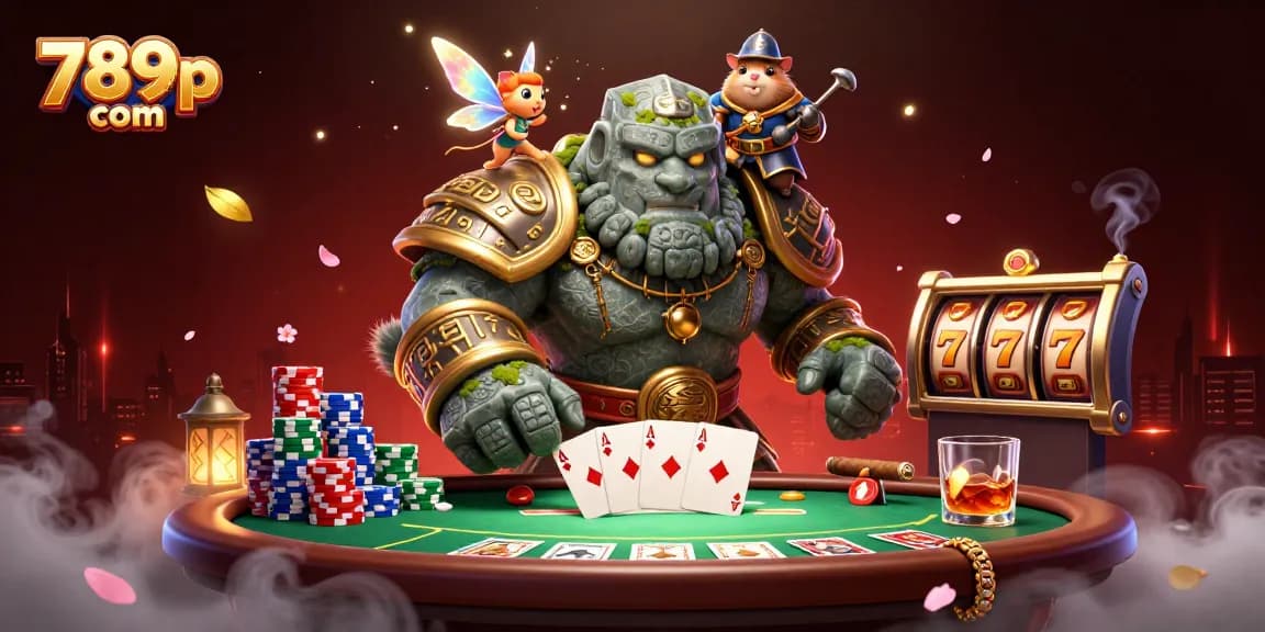 Engage with thrilling poker action featuring 789p com's animated characters in a magical casino setting.