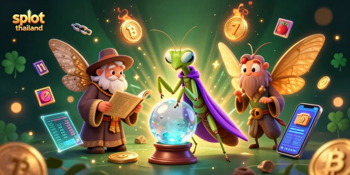 Experience the magic of slot thailand with a vibrant 3D scene featuring mystical characters and slot elements.