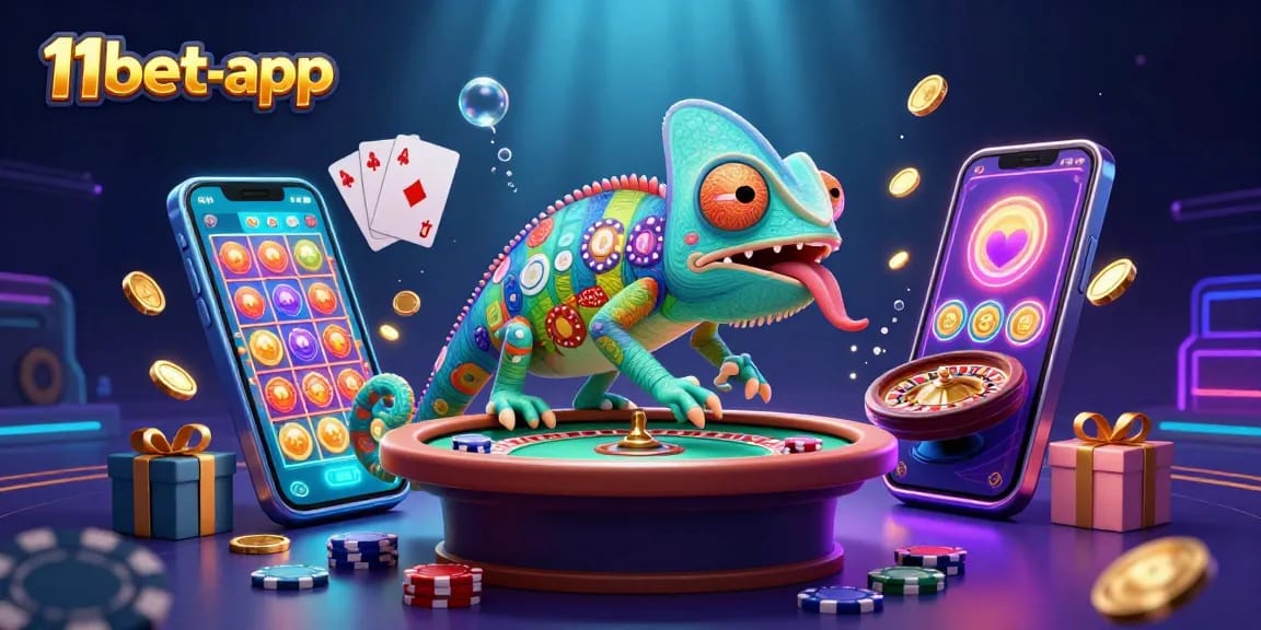 Engage with thrilling games on 11bet-app, where the chameleon casino owner rules the colorful gaming world!