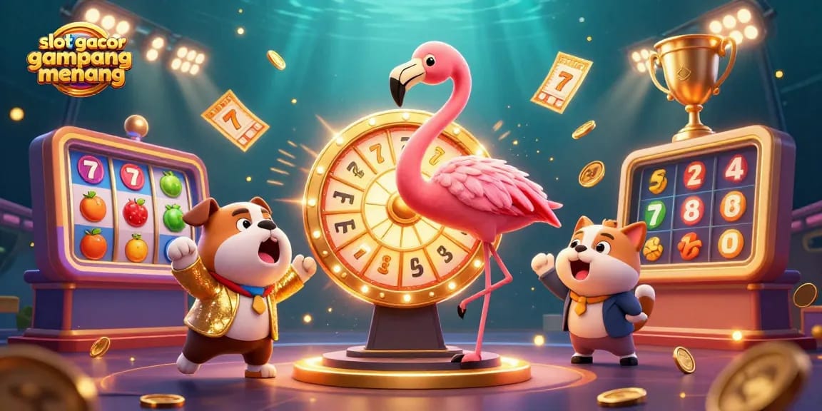 Experience excitement with slot gacor gampang menang in this dynamic casino illustration!