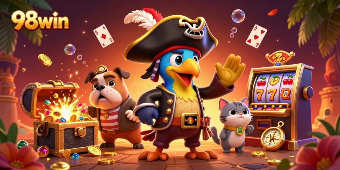 Experience thrilling winning opportunities with 98win in a vibrant casino-themed adventure.