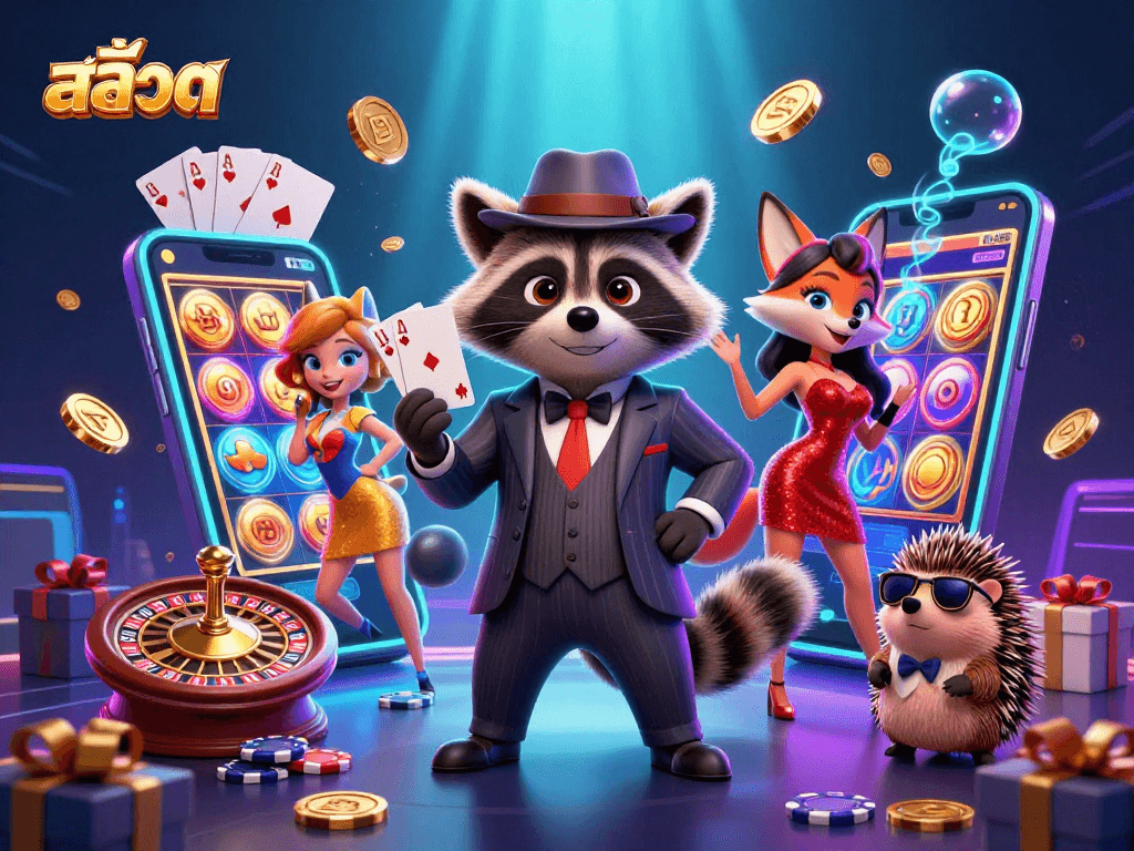 Experience thrilling สล็อต action in this vibrant 3D digital illustration featuring a royal flush hand and dynamic casino elements.