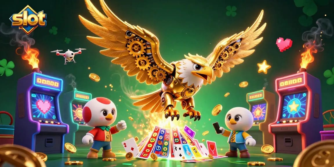 Engage with exciting slot games while enjoying vibrant 3D casino illustrations.