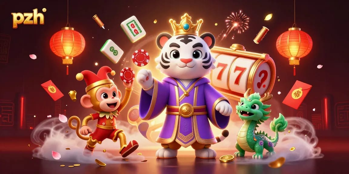 Experience thrilling slots with pzh in a vibrant, dynamic 3D illustration featuring casino elements.
