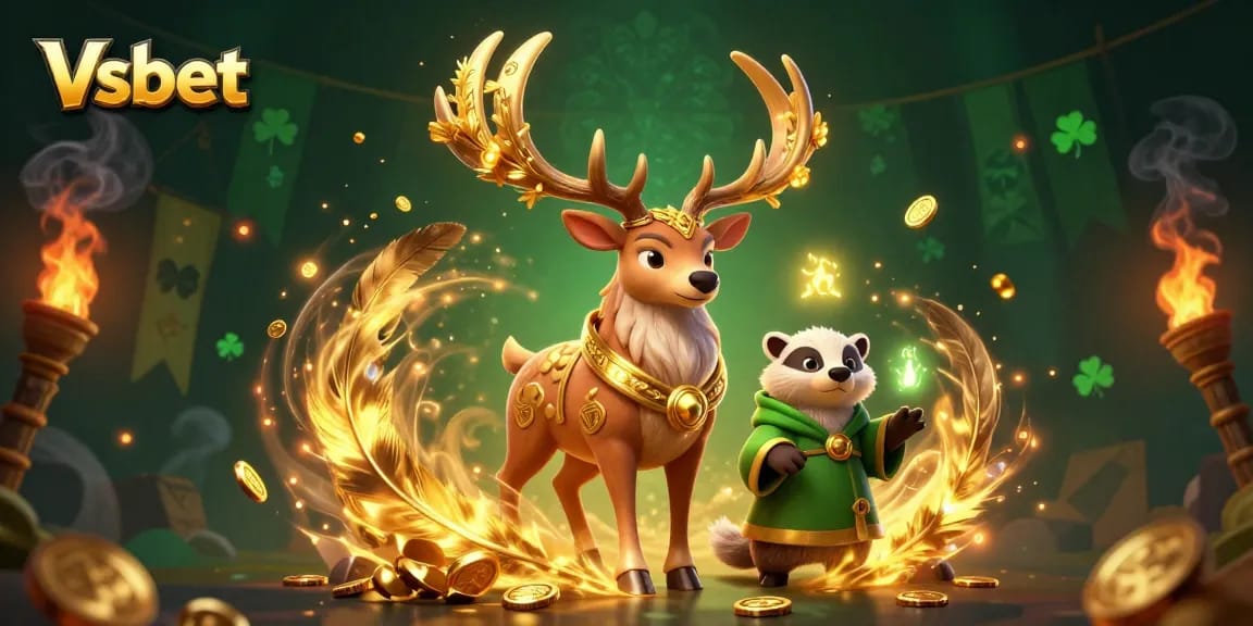 Experience thrilling gaming with Vsbet's dynamic casino atmosphere featuring vibrant characters and rich decorations.