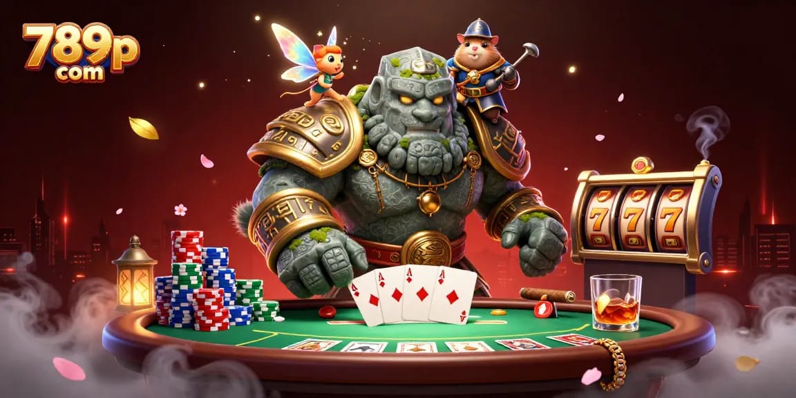 Engage with thrilling poker action featuring 789p com's animated characters in a magical casino setting.
