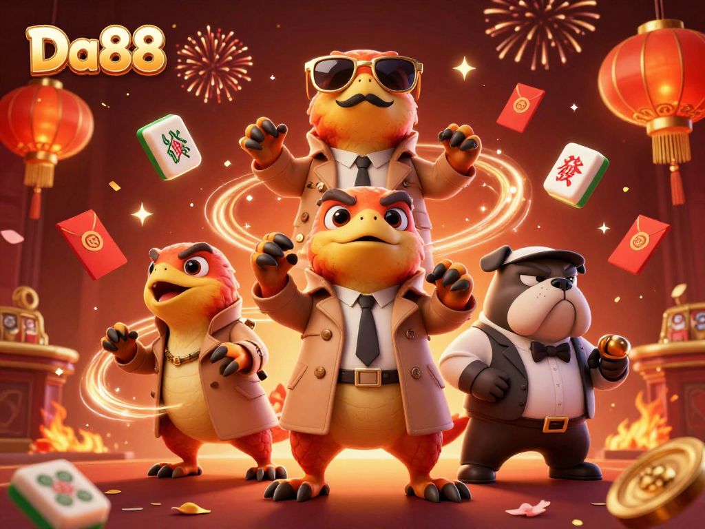 Experience the excitement of Da88 casino with raptors in disguise entering a VIP lounge.