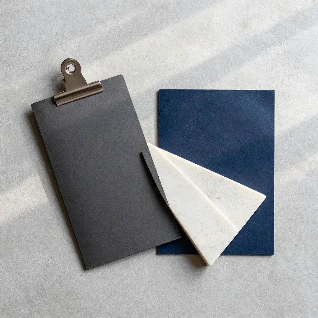 Charcoal GBP/USD trade pack flatlay on cool concrete with metal clip and stone wedge